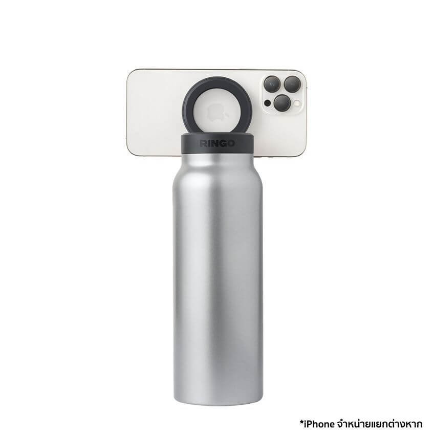 ขวดน้ำ Ringo Bottle with Magnetic Phone Mount Lid ขนาด 710 มิลลิลิตร สีเงิน